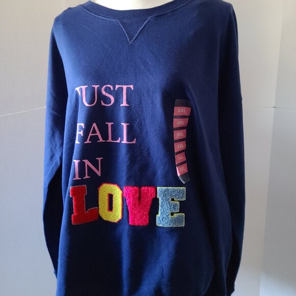 FELLING FESTIVE JUST FALL IN LOVE CREWNECK SWEATSHIRT XXL - Picture 1 of 10